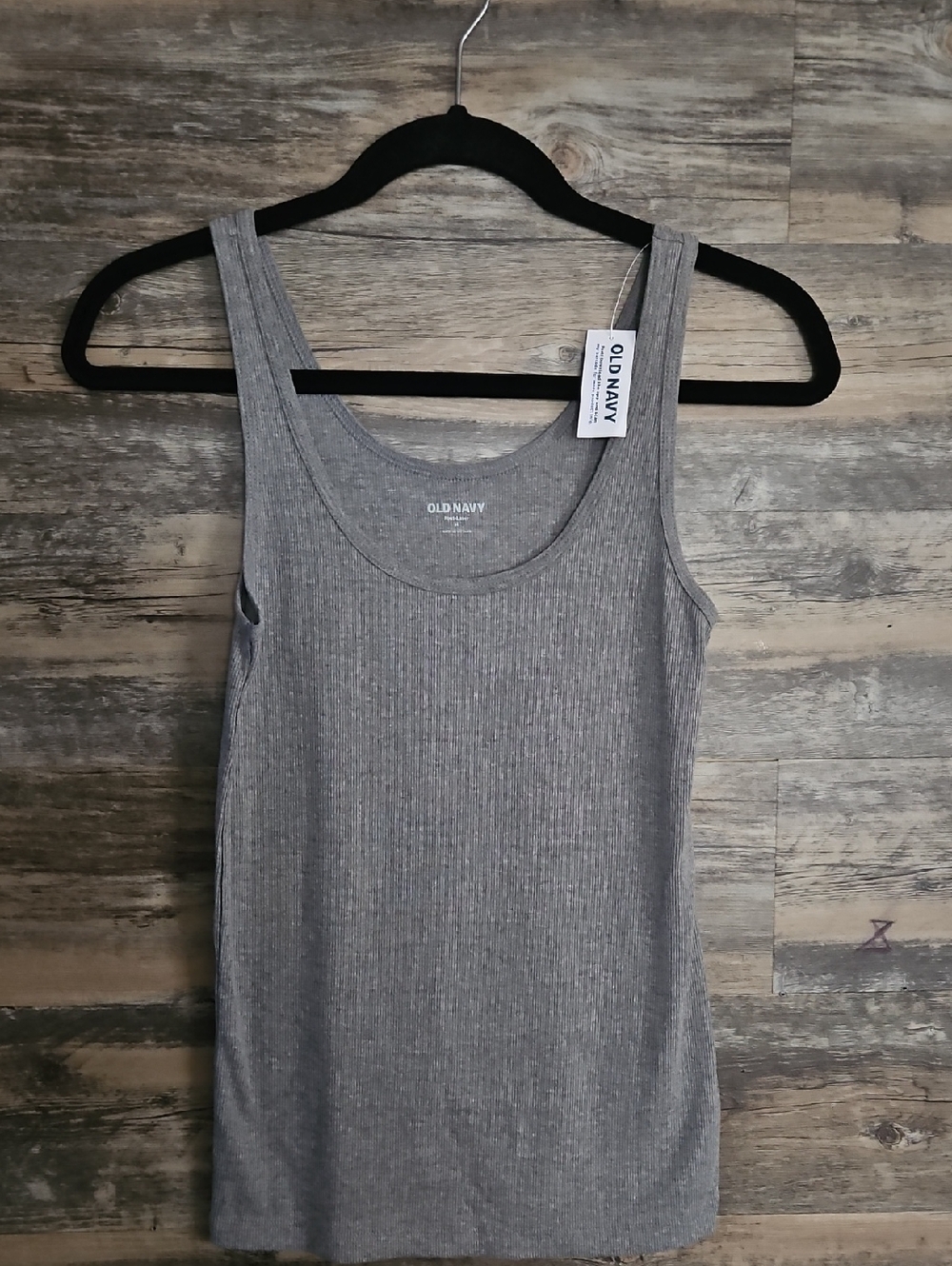 Old Navy Women's Heather Gray Ribbed Scoop Tank
